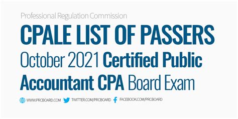 cpa 2020|LIST OF PASSERS: October 2021 CPA, Accountancy Board Exam Results.